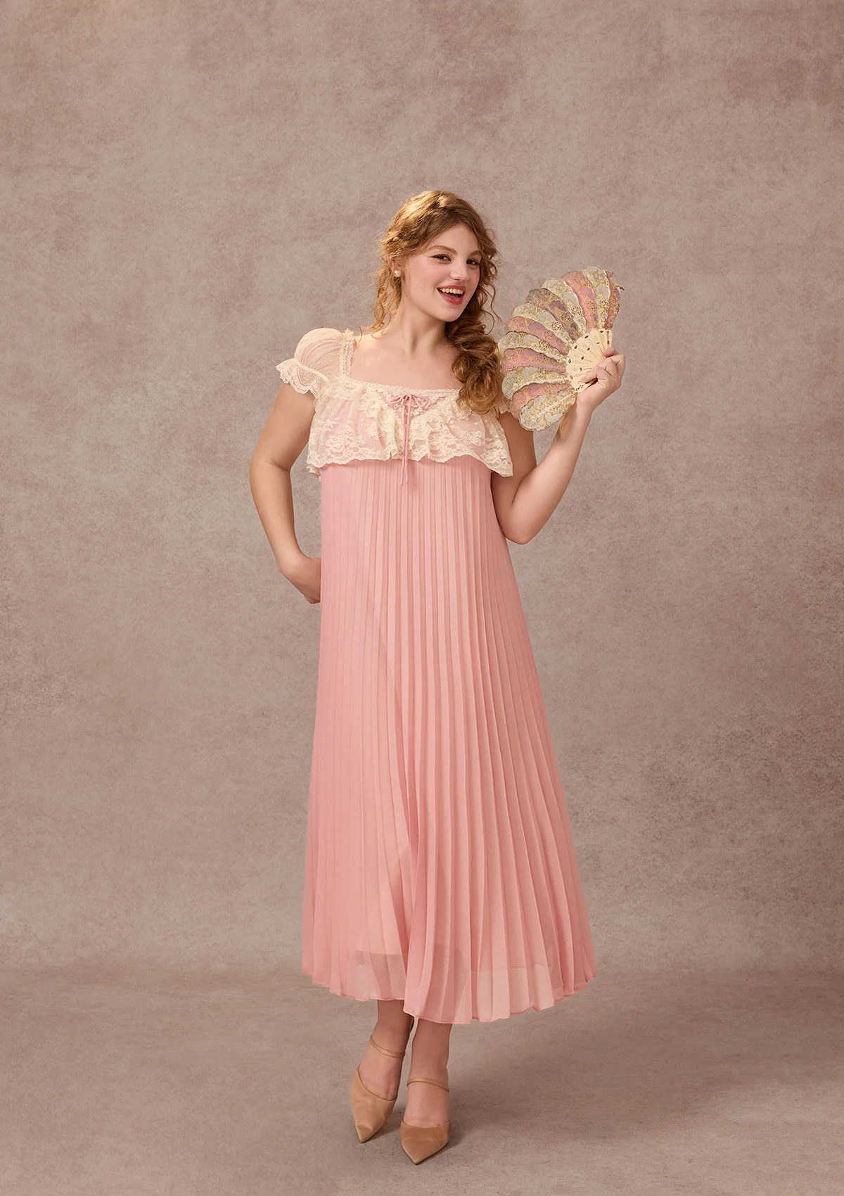 Curve&Plus Honeyed Peach Bloom Dress - Image 7
