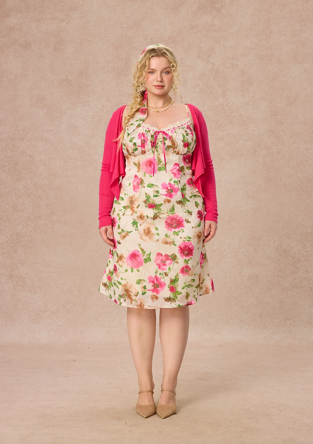 Curve&Plus Corn Poppy Cardigan - Image 7