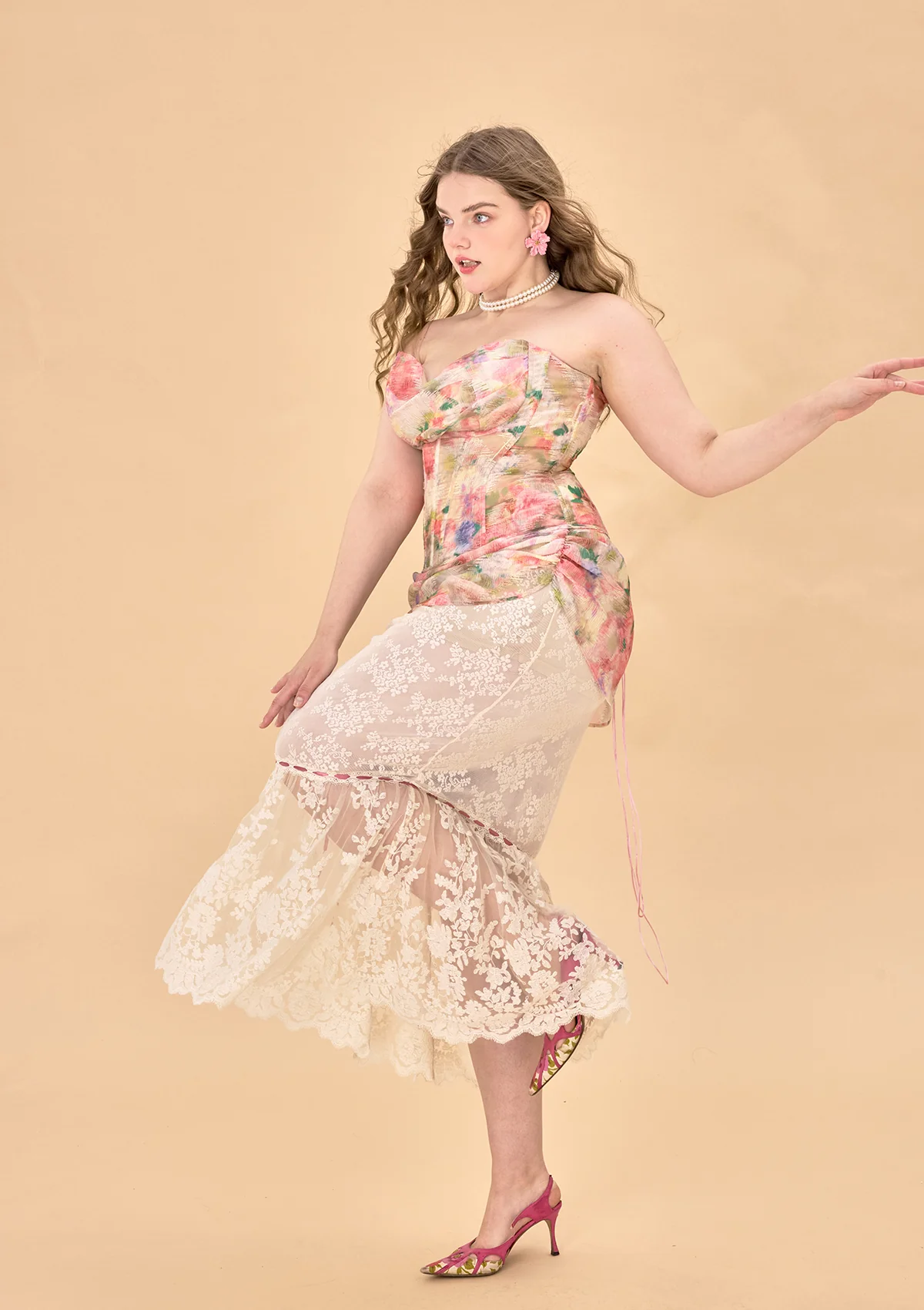 Curve & Plus Floral Mirror Corset - Image 3