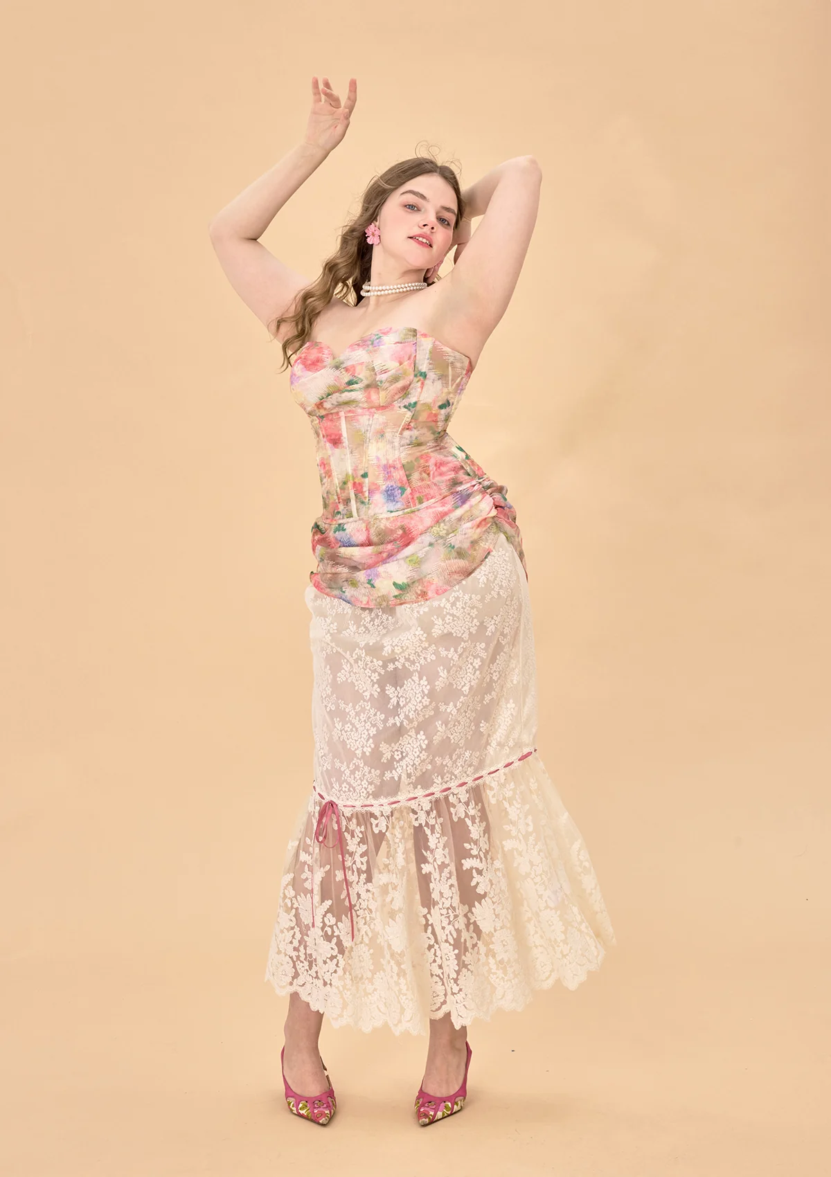 Curve & Plus Floral Mirror Corset - Image 4