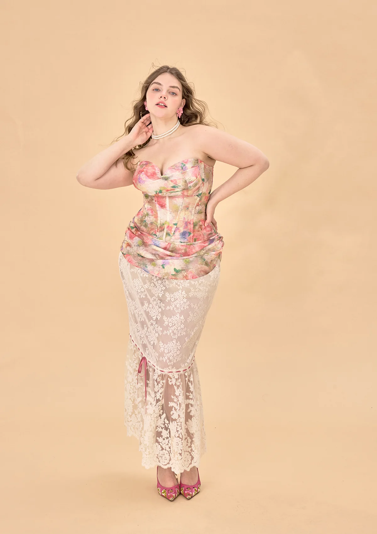 Curve & Plus Floral Mirror Corset - Image 6