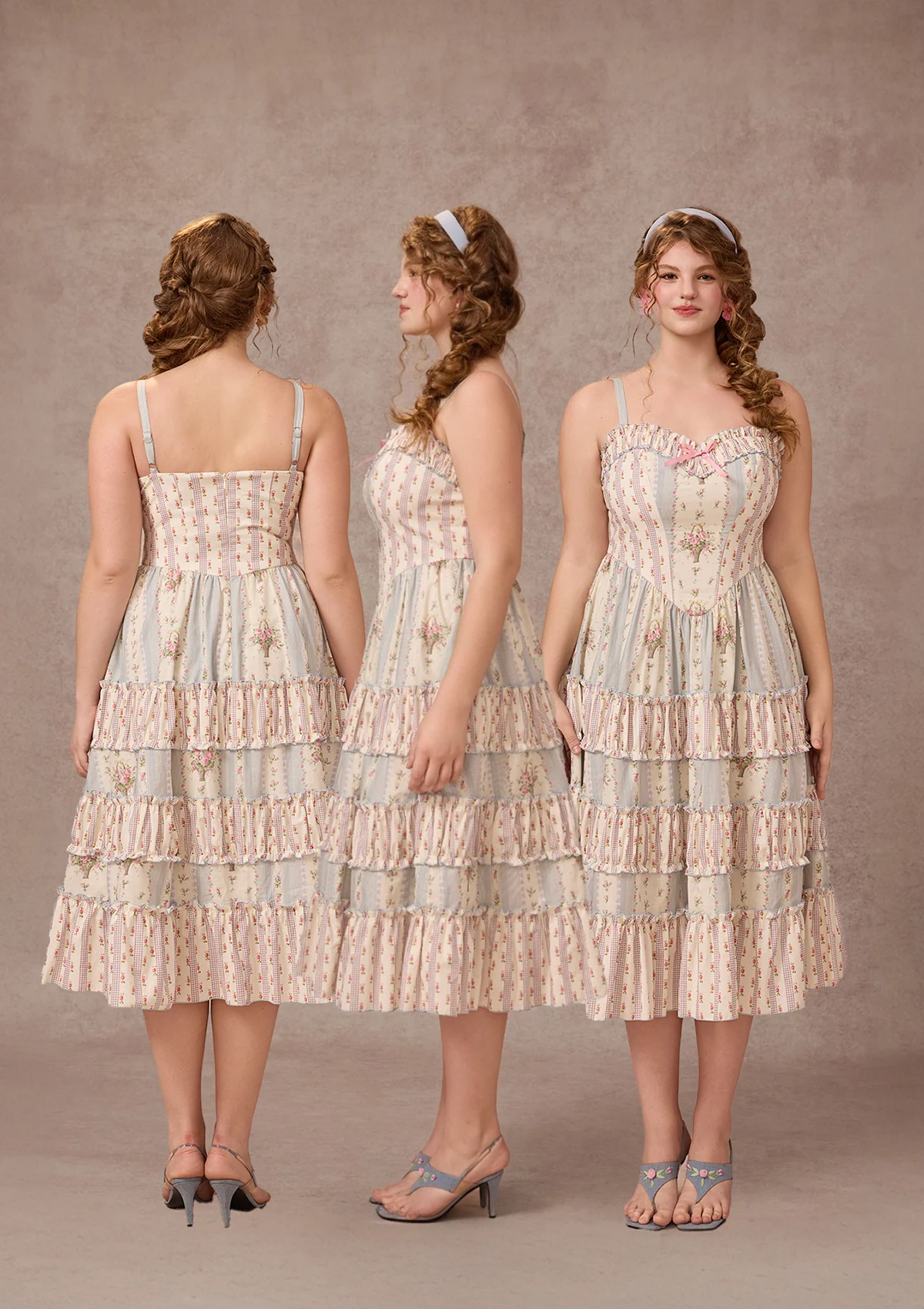 Curve&Plus Girl in Blue Wind Dress - Image 3