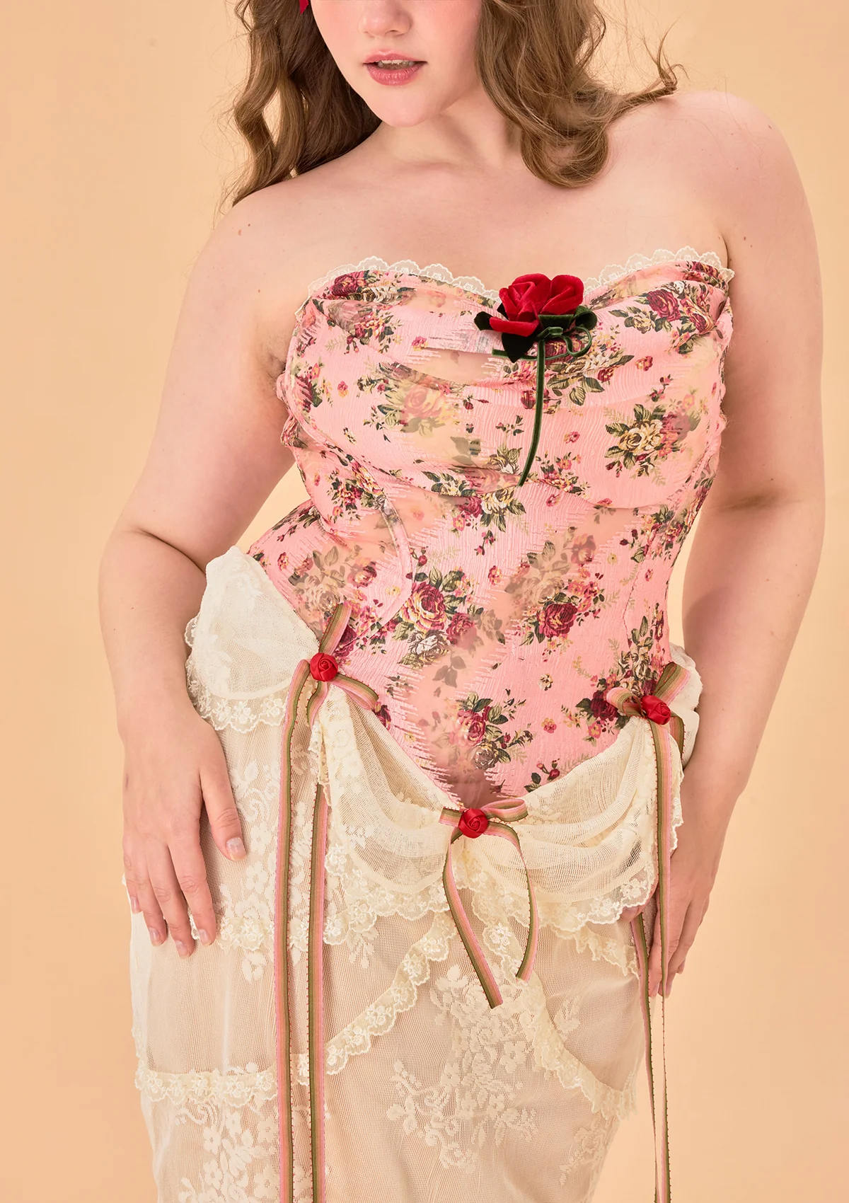 Curve & Plus Rose Sous La Lune Corset Dress - Image 6