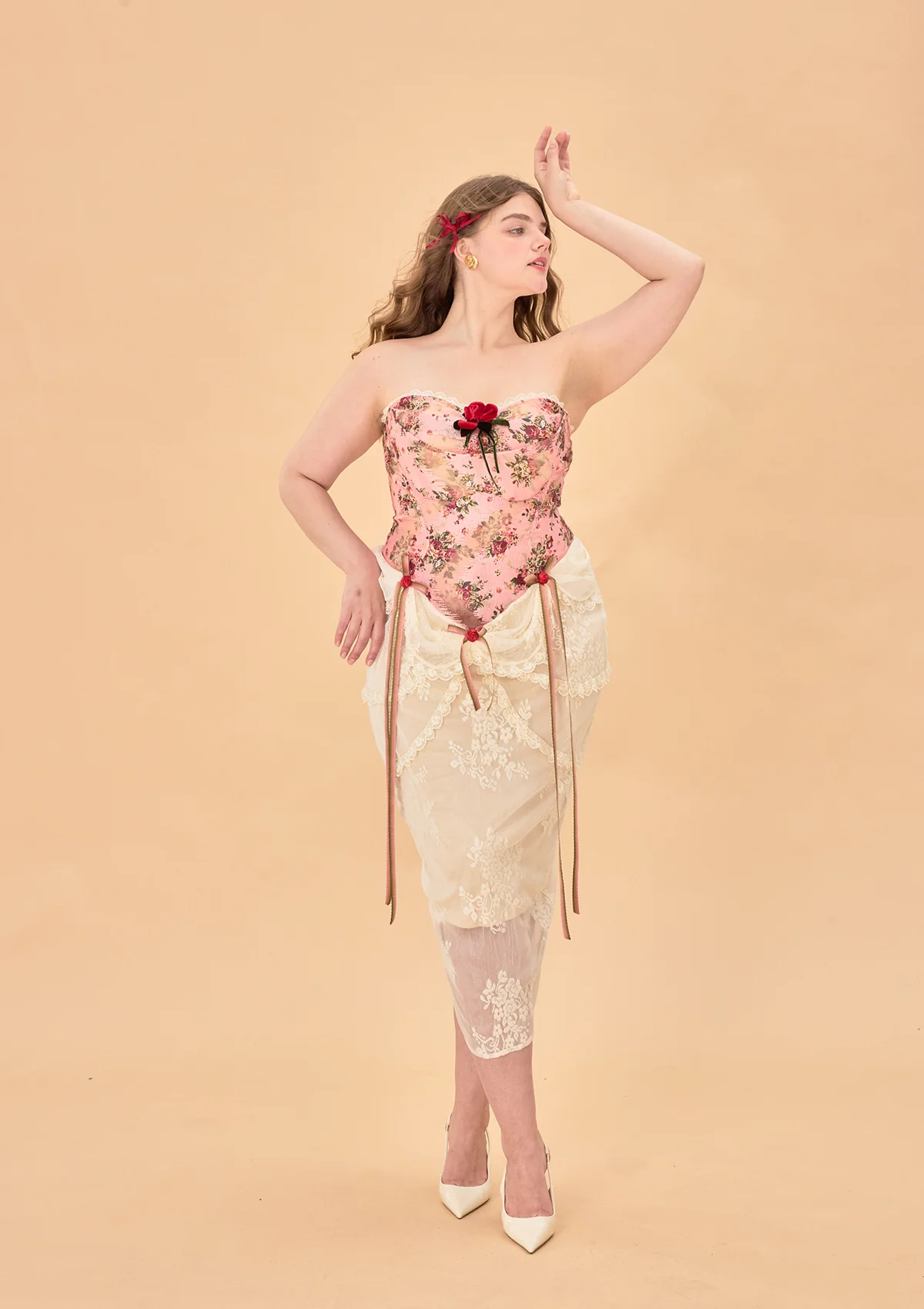 Curve & Plus Rose Sous La Lune Corset Dress - Image 7