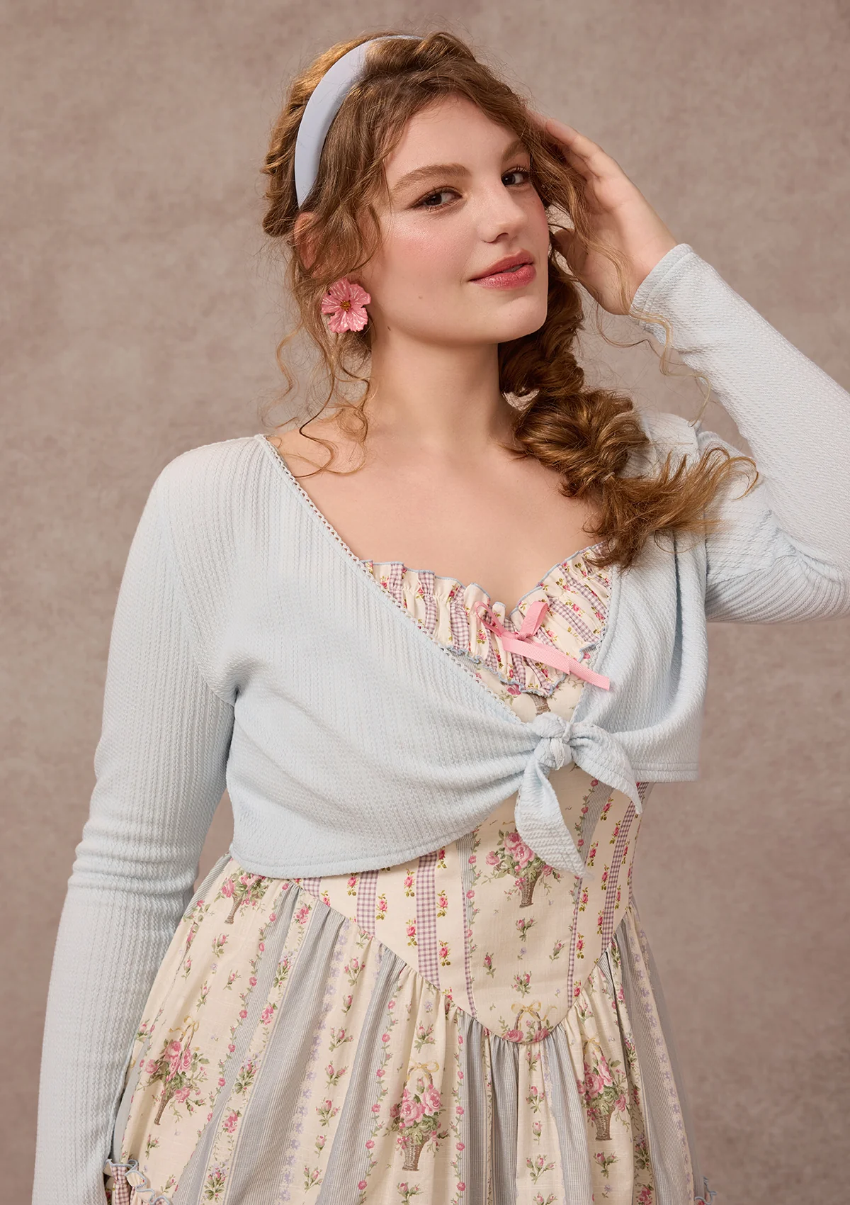 Curve&Plus Strawberry Farm Knit Cardigan（Blue） - Image 3