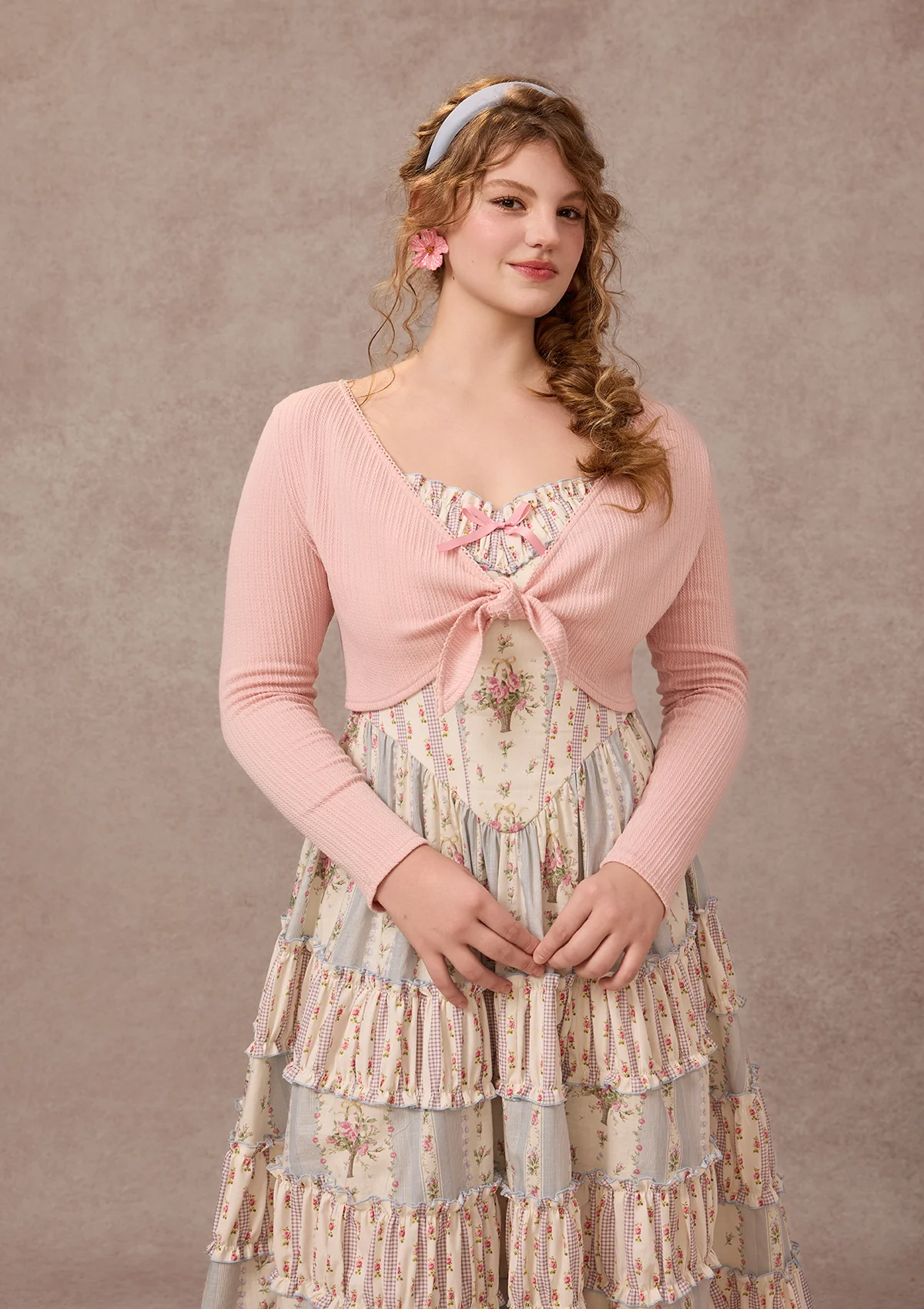 Curve&Plus Strawberry Farm Knit Cardigan(Pink) - Image 7