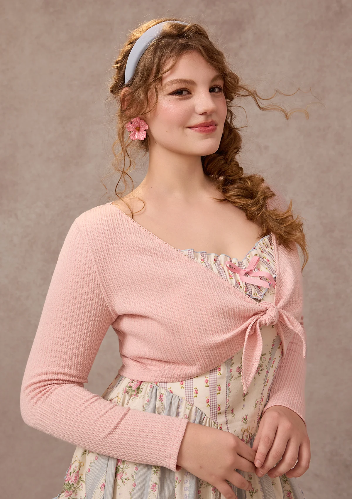 Curve&Plus Strawberry Farm Knit Cardigan(Pink) - Image 8
