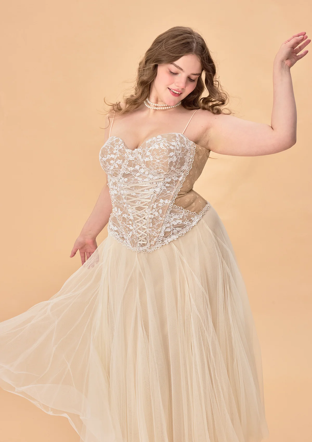 Curve & Plus "White Moon, Weaving Dreams"Gauze Skirt - Image 5