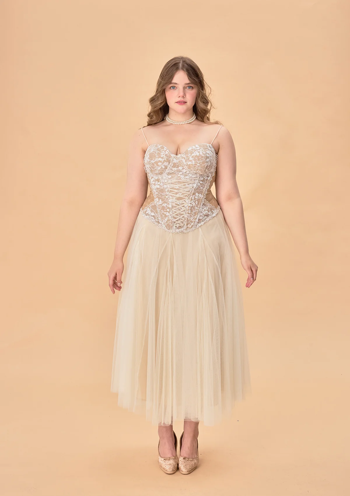 Curve & Plus "White Moon, Weaving Dreams"Gauze Skirt - Image 6
