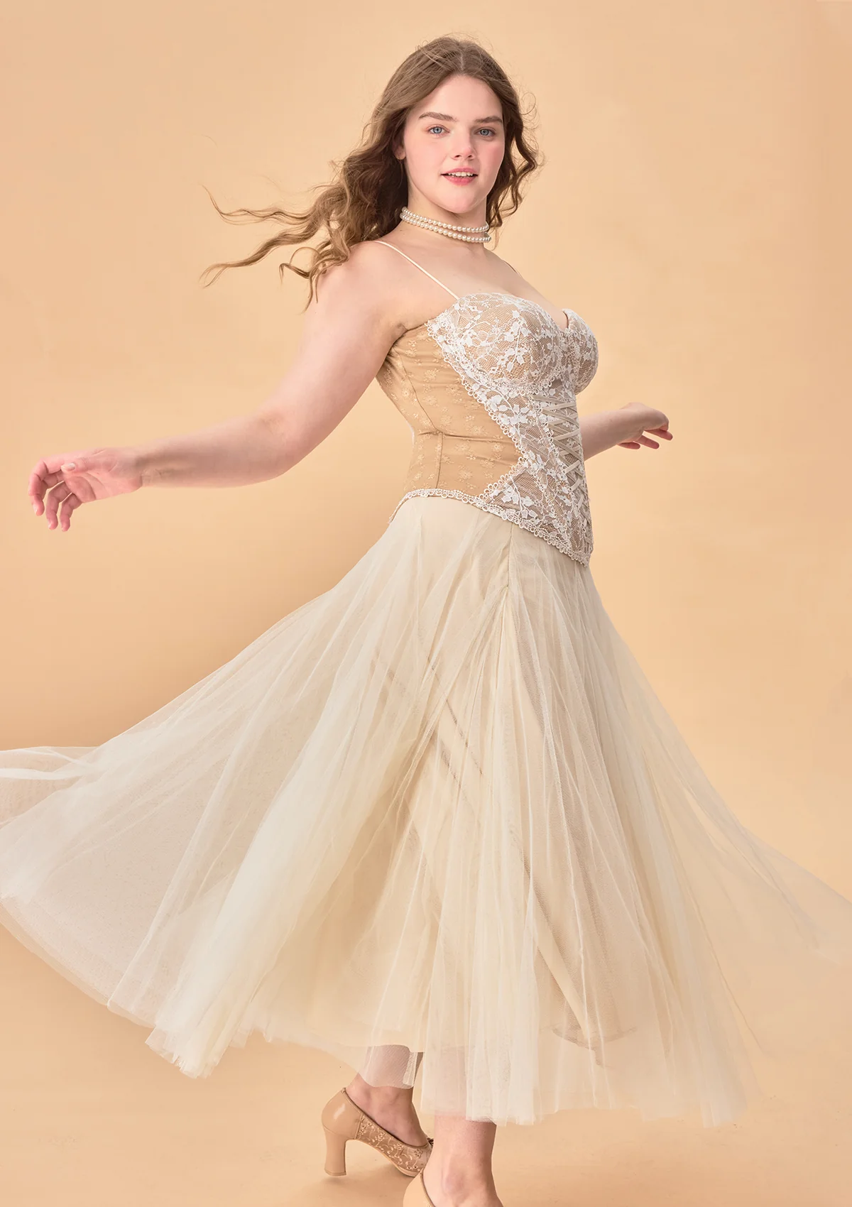 Curve & Plus "White Moon, Weaving Dreams"Gauze Skirt - Image 7