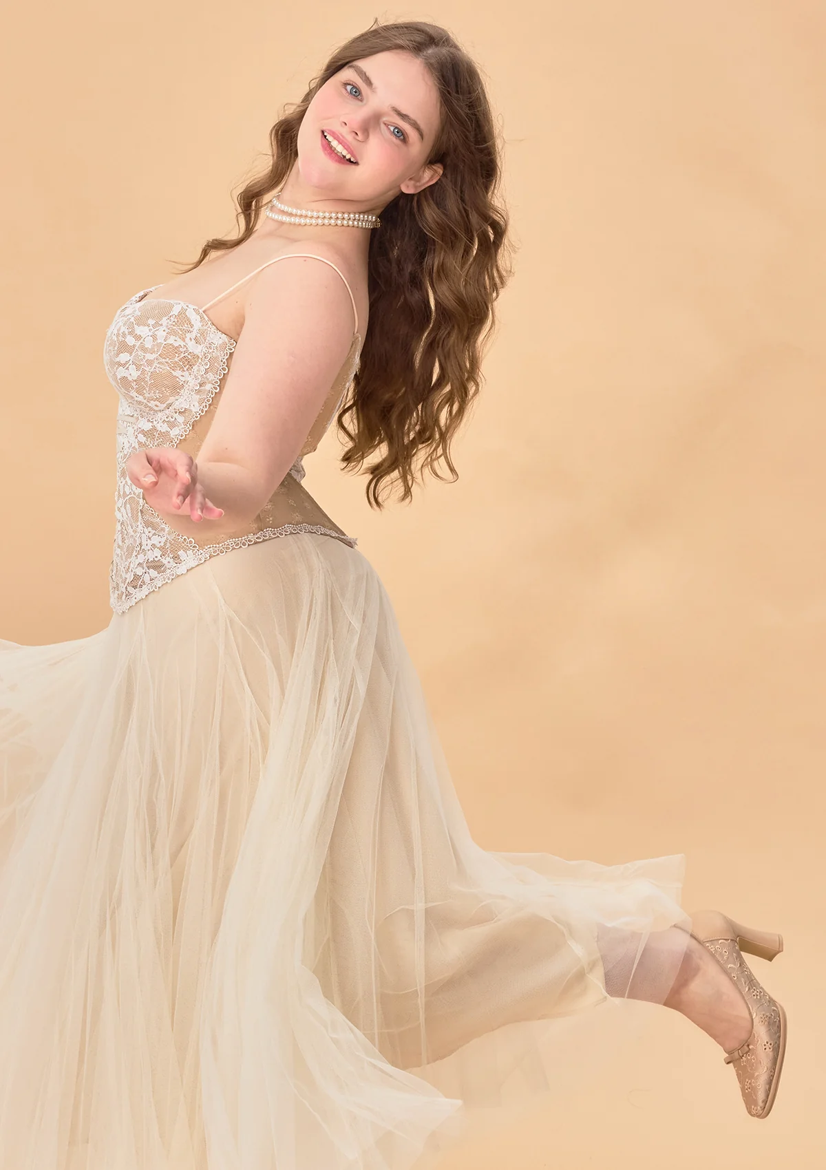 Curve & Plus "White Moon, Weaving Dreams"Gauze Skirt - Image 8