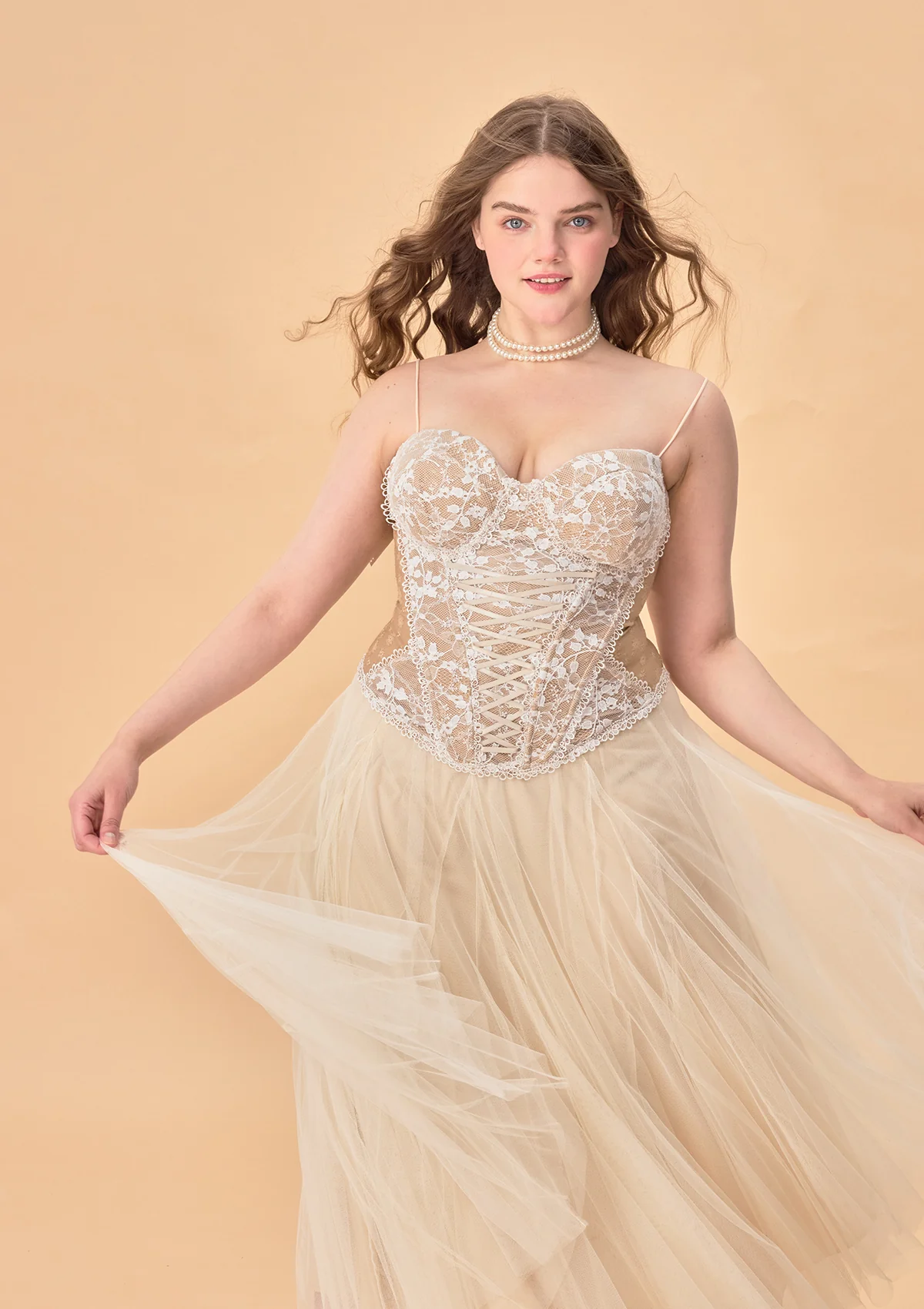 Curve & Plus "White Moon, Weaving Dreams"Gauze Skirt - Image 9