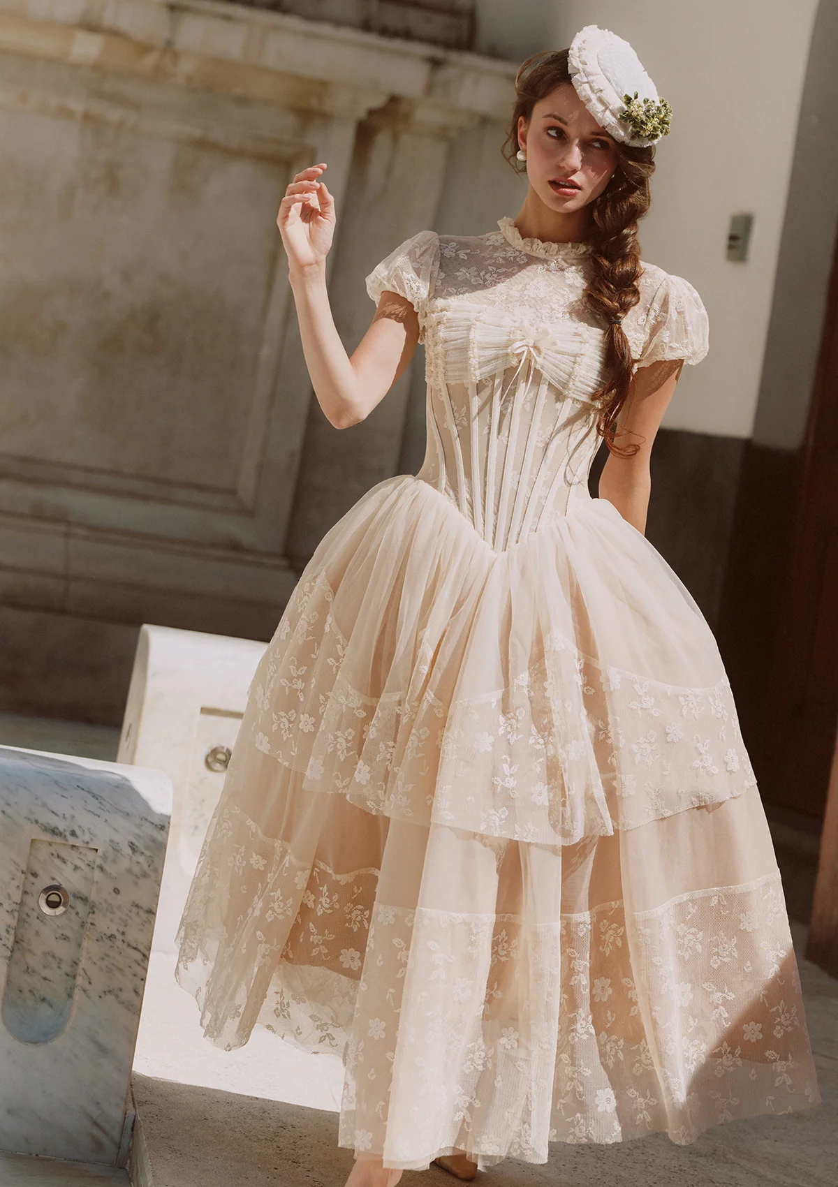 Ivory Cathedral Dress - Image 6