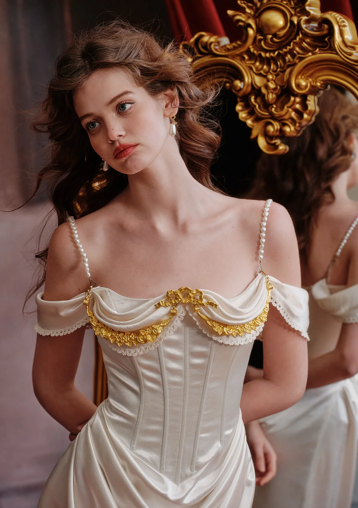 Ivory Maxi Corset Dress - Image 9