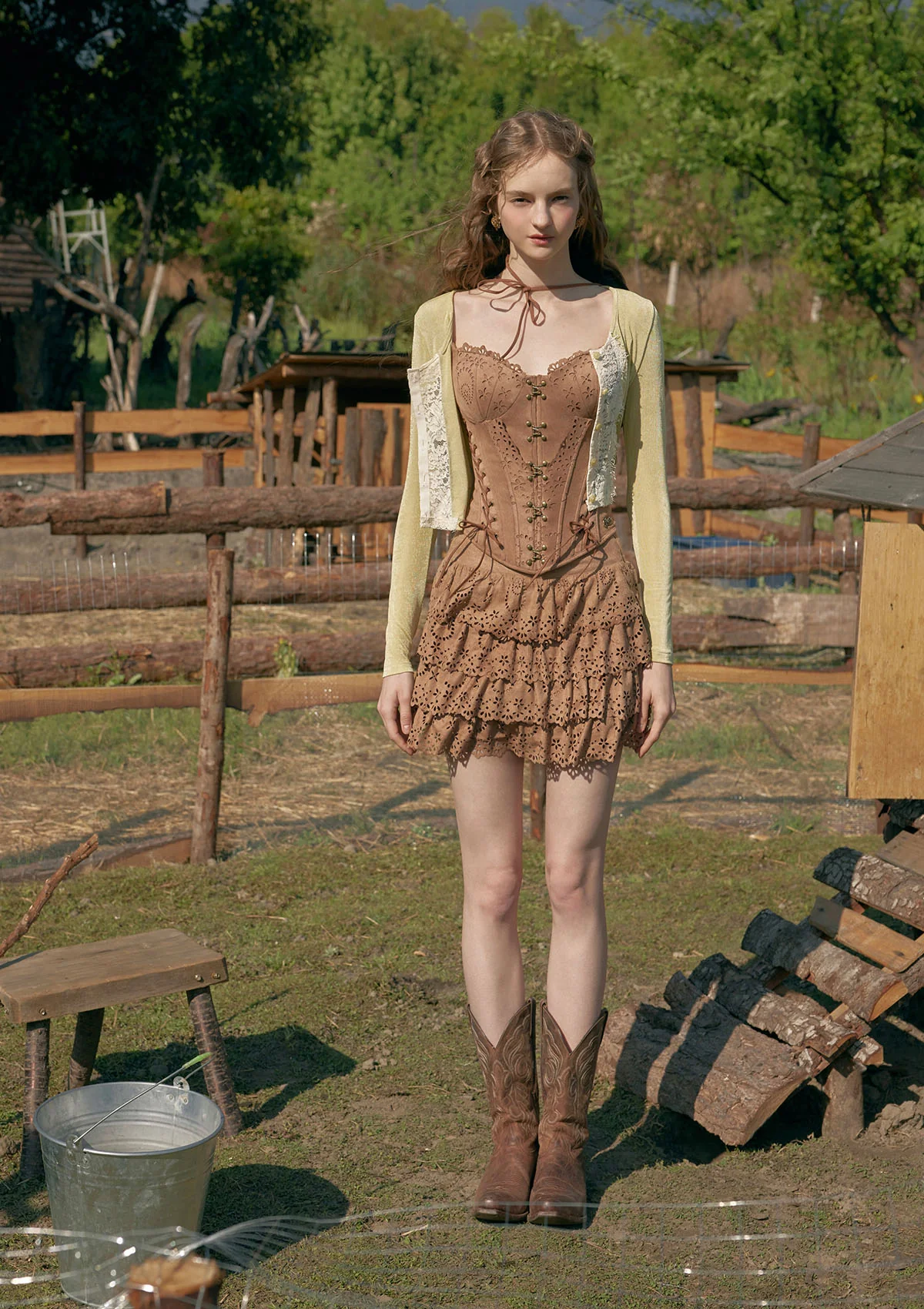Chocolina Suede Corset - Image 4