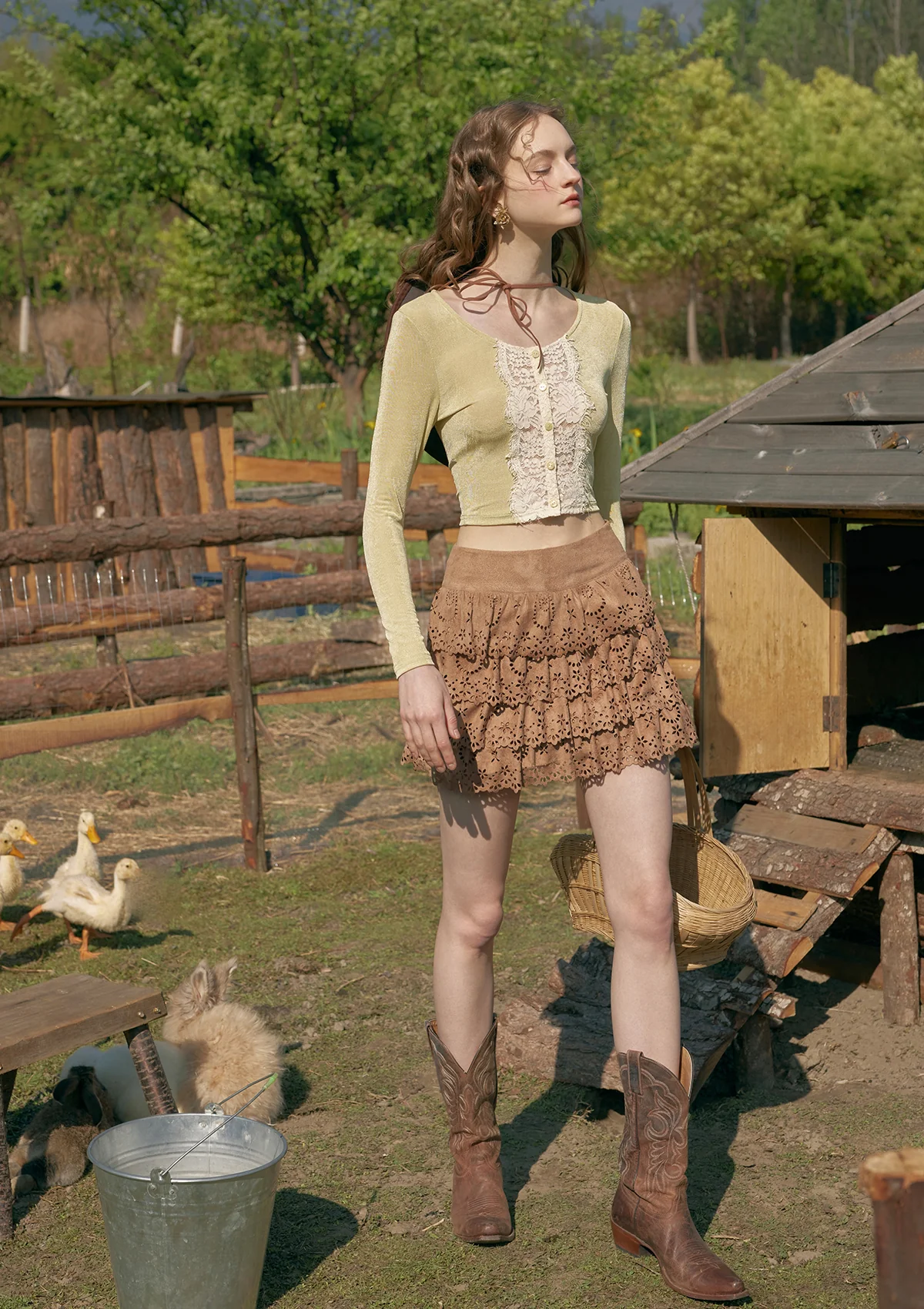 Cheese Mille Crepe Pantskirt - Image 3