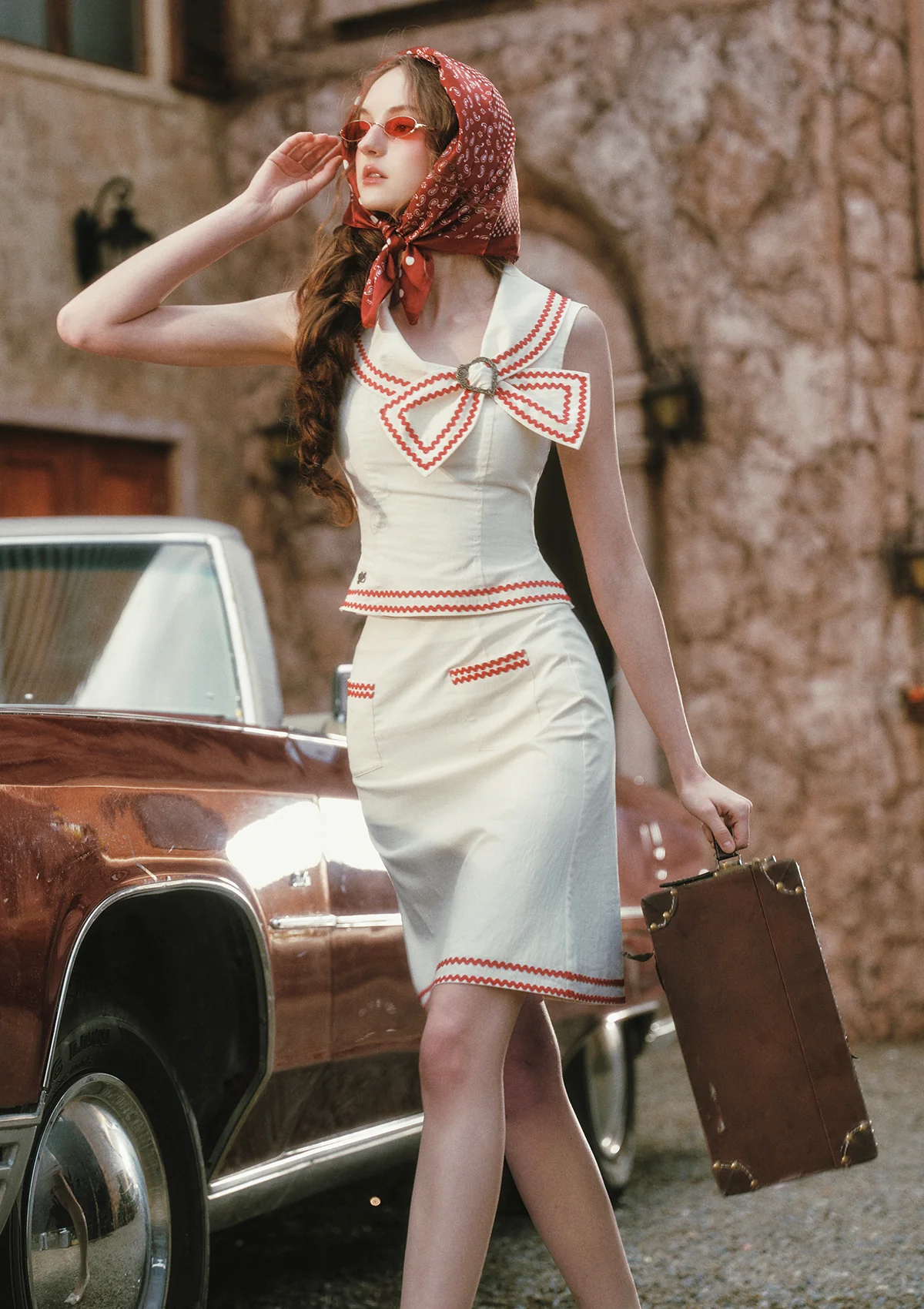 Red Navy Skirt - Image 5