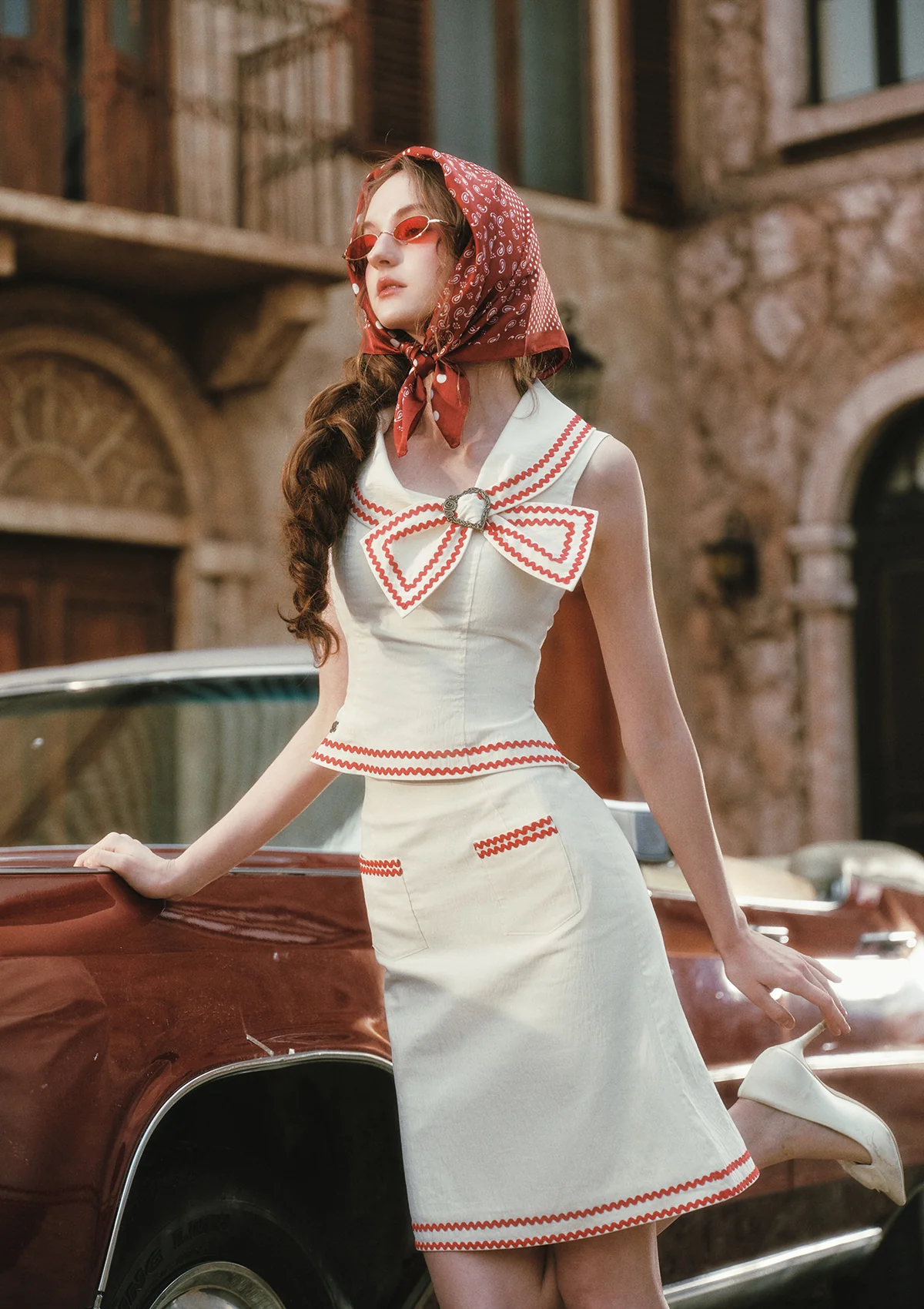 Red Navy Skirt - Image 7