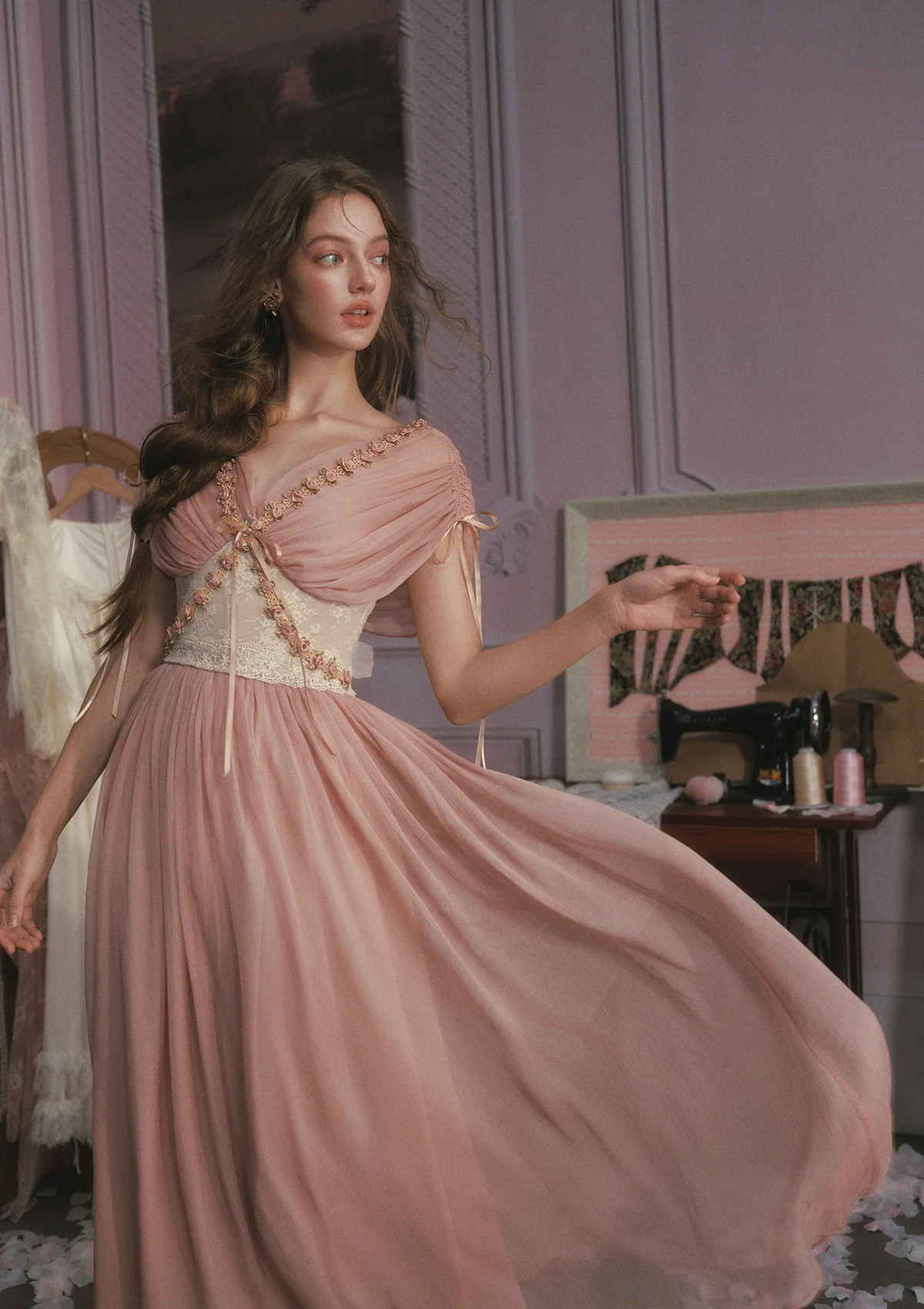 Rose Olive Dress - Image 6