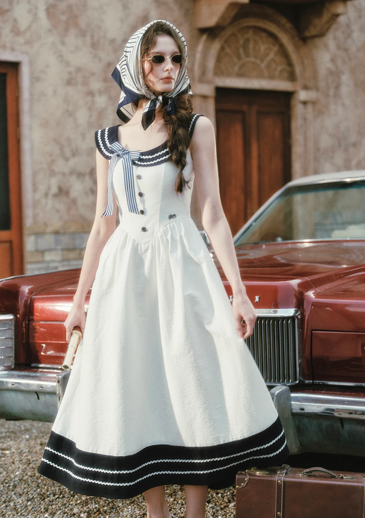 Sailor Love Letter Dress (Navy) - Image 6