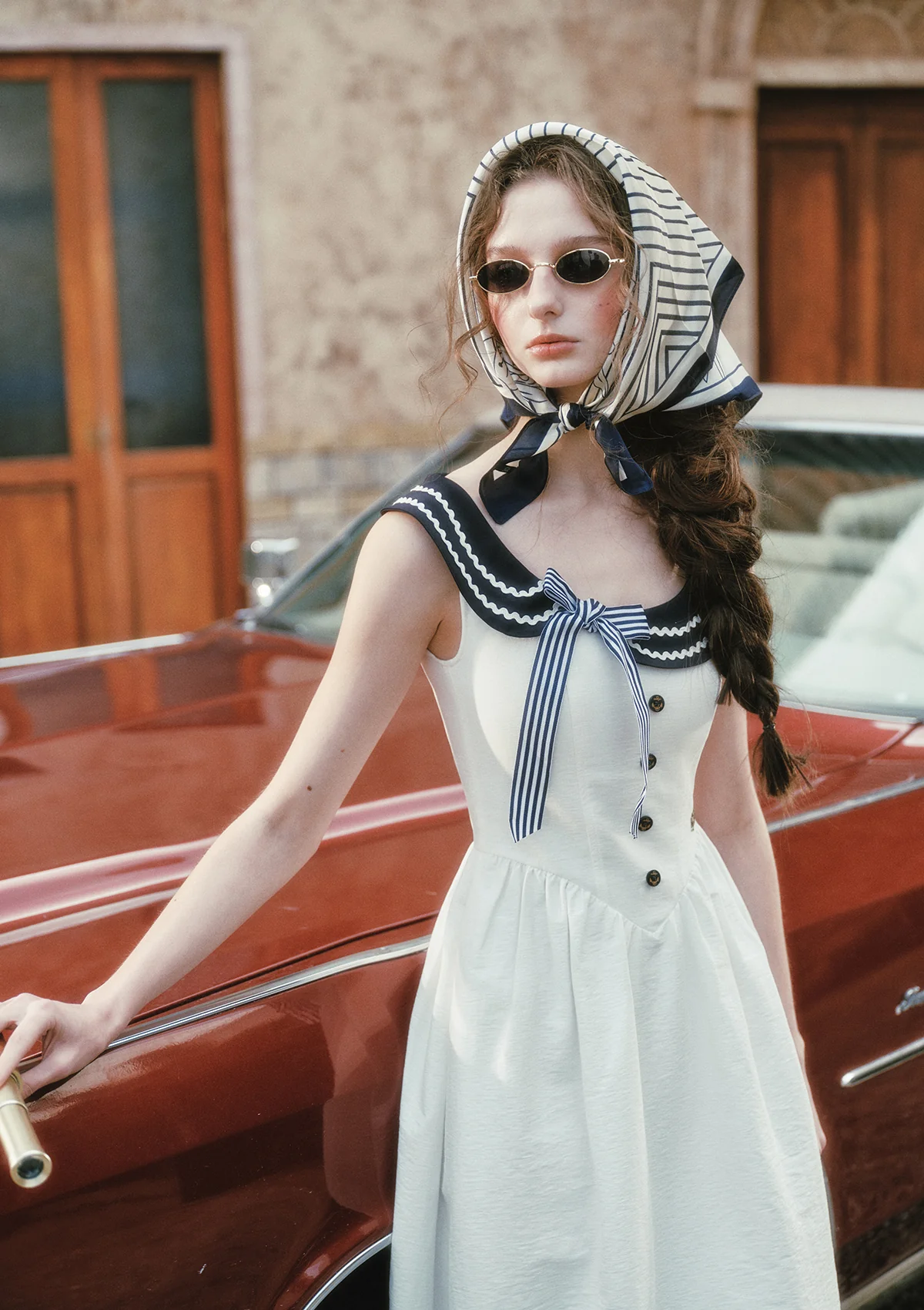 Sailor Love Letter Dress (Navy) - Image 7