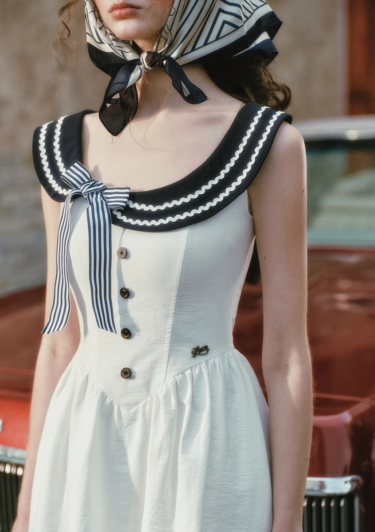 Sailor Love Letter Dress (Navy) - Image 9