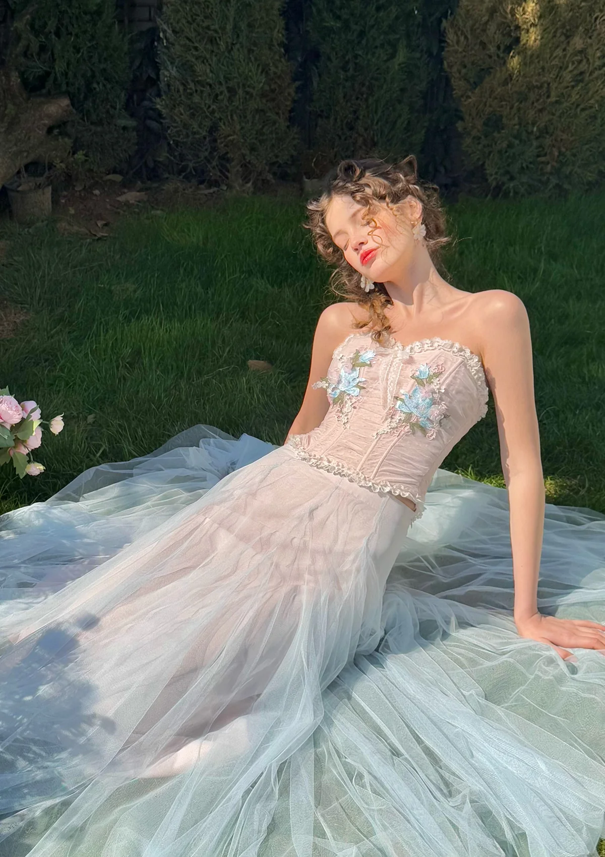 The Blue Lily Gauze Skirt - Image 5