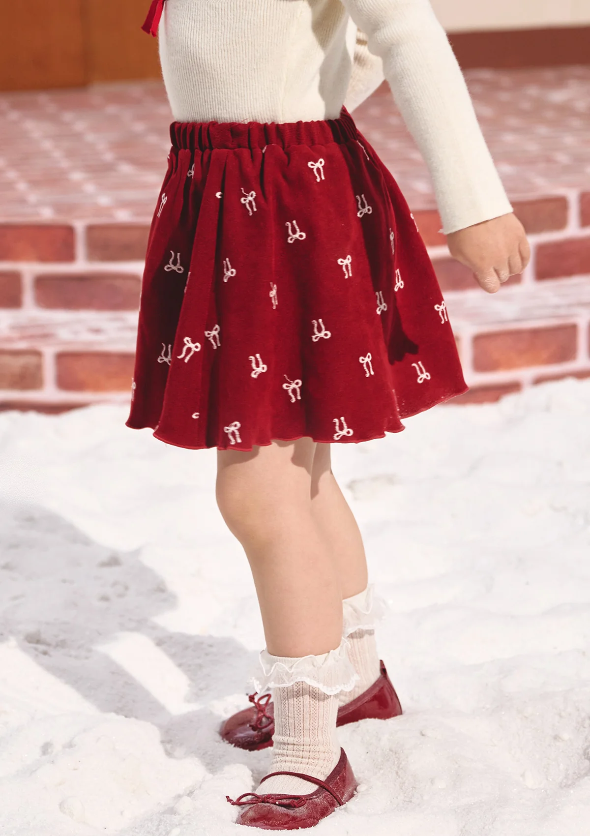 Toddler Girl Strawberry Newspaper Office Skirt - Image 6