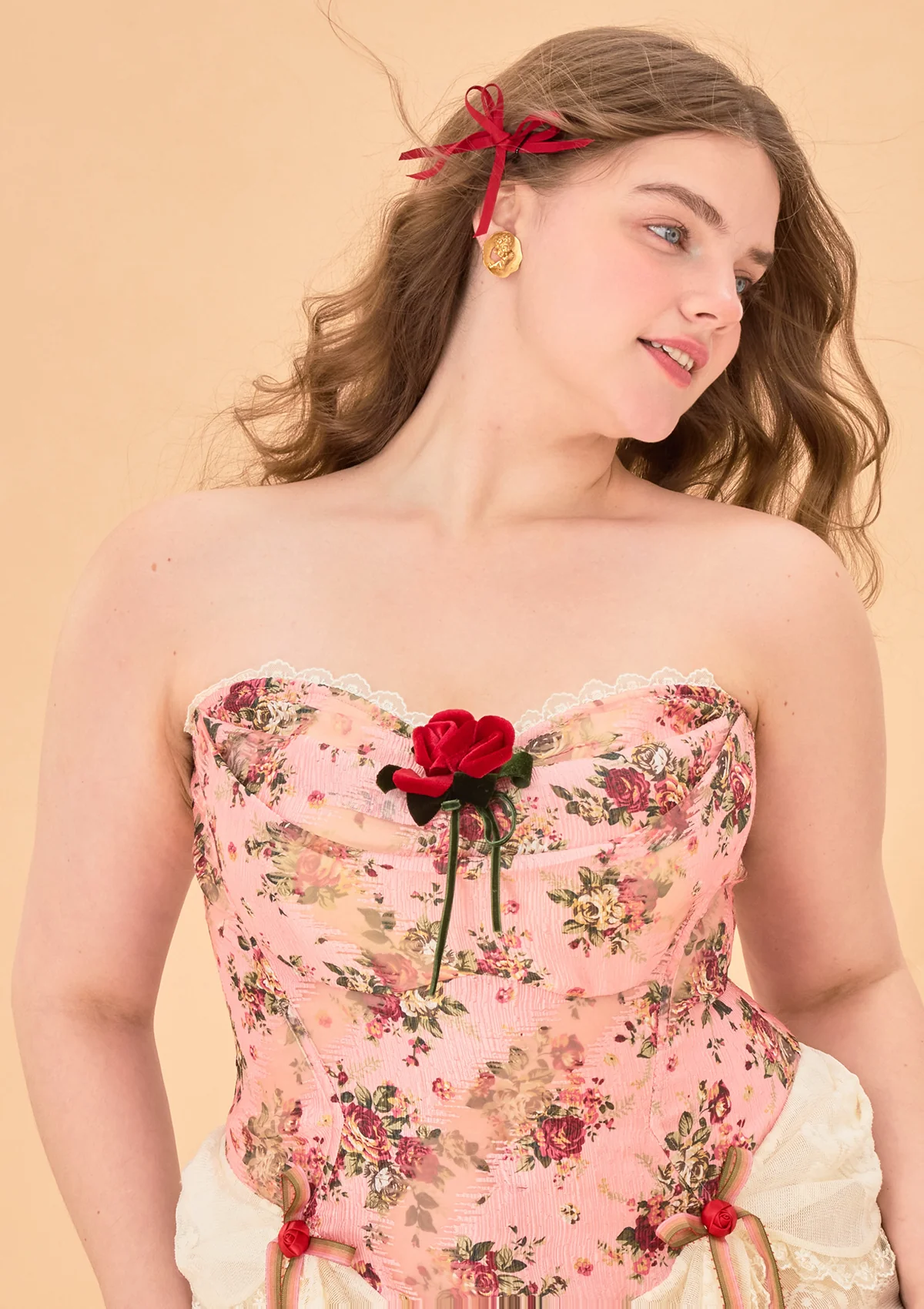 Curve & Plus Rose Sous La Lune Corset Dress - Image 4