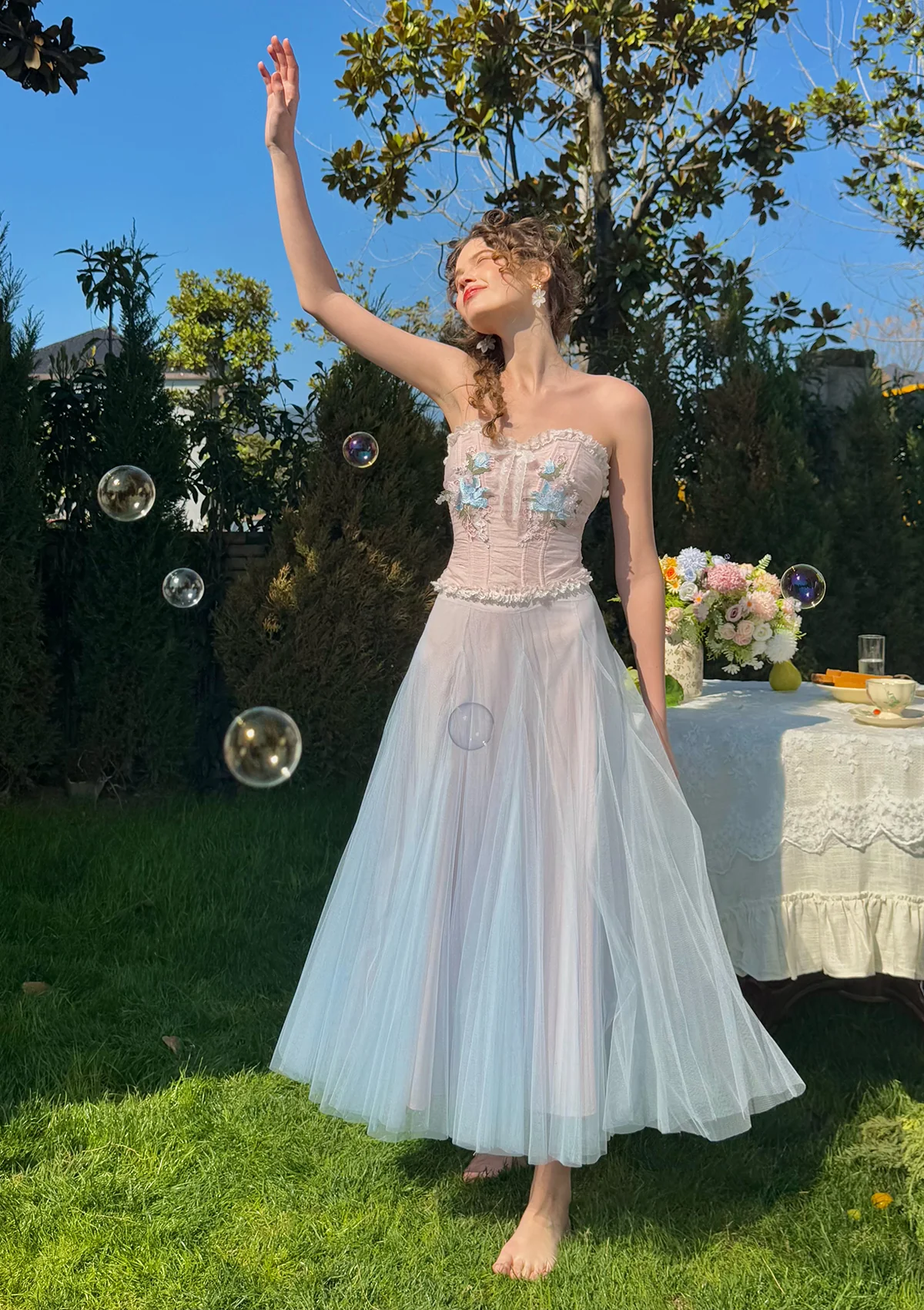 The Blue Lily Gauze Skirt - Image 9